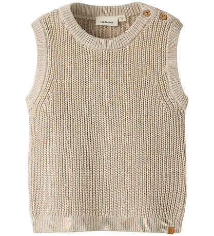 Lil Atelier Vest - Strik - NmmRokkos - White Pepper/Melange