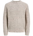 Jack & Jones Bluse - Strik - JjjAxon - Sea Salt/Twisted Mulch