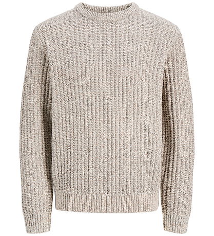 Jack & Jones Bluse - Strik - JjjAxon - Sea Salt/Twisted Mulch