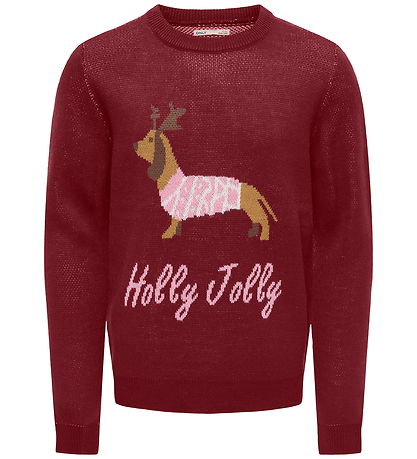 Kids Only Bluse - Strik - KogFala - Cabernet/Dog