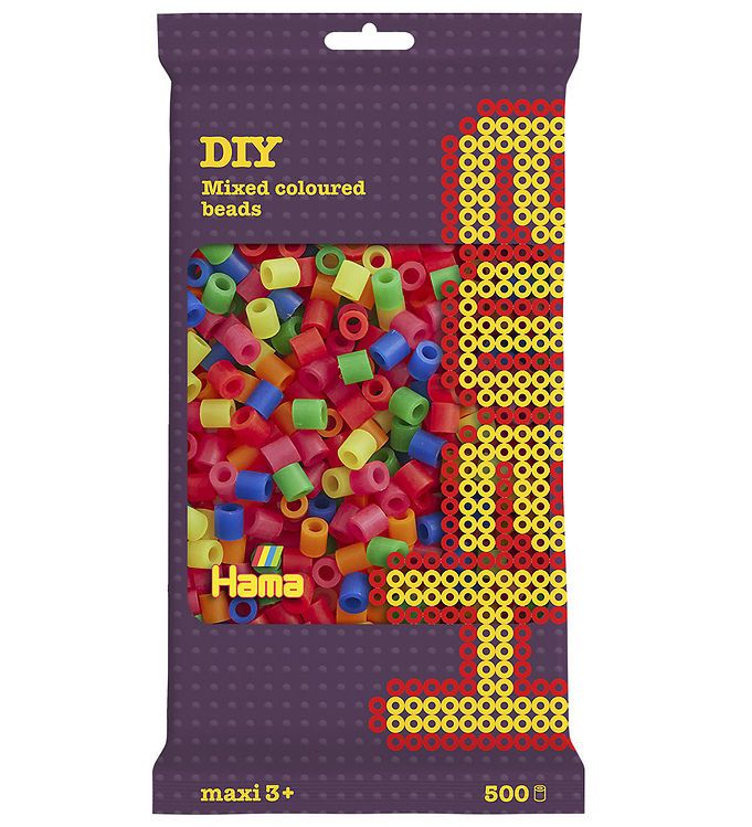 Hama Maxi Perler - Neon Mix 51 - 500 Perler - 8472