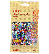 Hama Midi Perler - 1000 stk - Stribet Mix 90