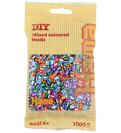 Hama Midi Perler - 1000 stk - Stribet Mix 90