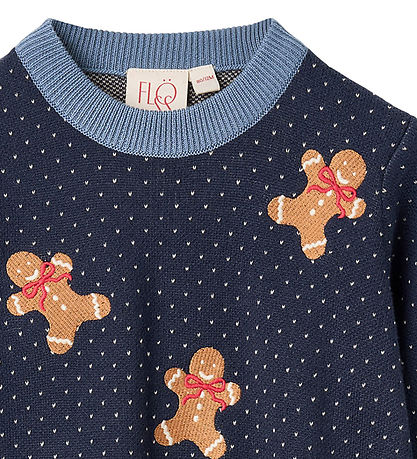 Flöss Bluse - Strik - Holger - Navy Gingerbread