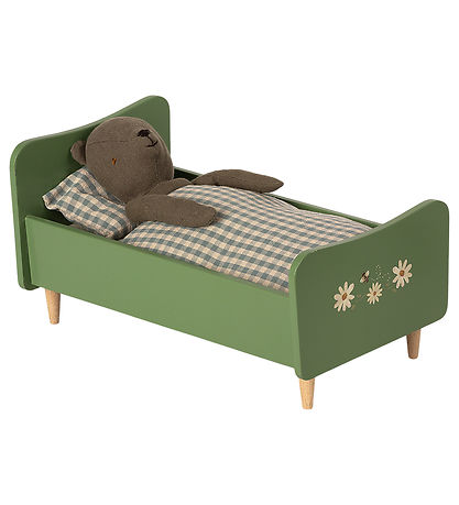 Maileg Miniature Seng - Teddy dad - Dusty green