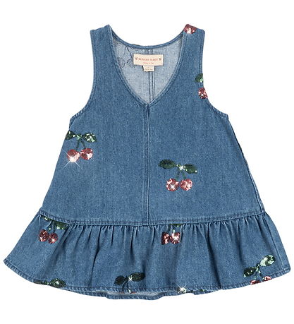 Konges Sløjd Kjole - Denim - Magot - Cherry Sequin