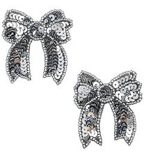 Konges Sløjd Hårklips - 2-pak - Sequin Bow - Silver