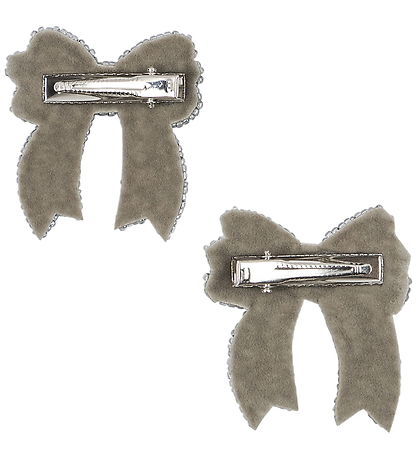 Konges Sløjd Hårklips - 2-pak - Sequin Bow - Silver