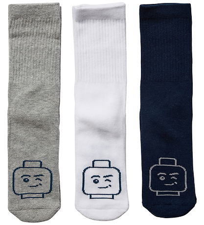 LEGO® Wear Strømper - 3-pak - LWAiko 722 - Navy/Hvid/Grå