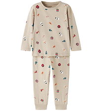 Name It Nattøj - 2-delt - NmnVismas - Pure Cashmere/Christmas