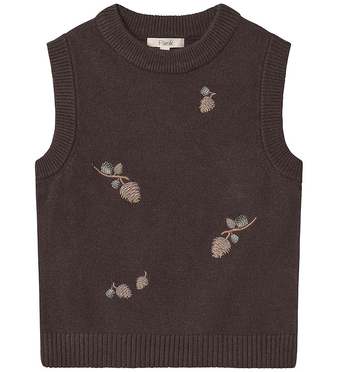 Fliink Vest - Strik - Benna Pinecone - Coffee Bean