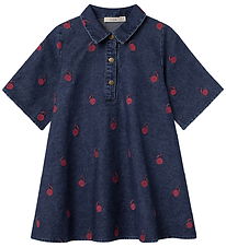 Fliink Kjole - Donna Embr - Dark Denim Blue