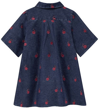 Fliink Kjole - Donna Embr - Dark Denim Blue