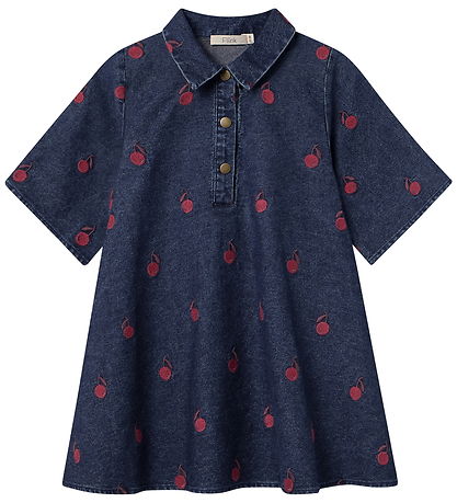 Fliink Kjole - Donna Embr - Dark Denim Blue
