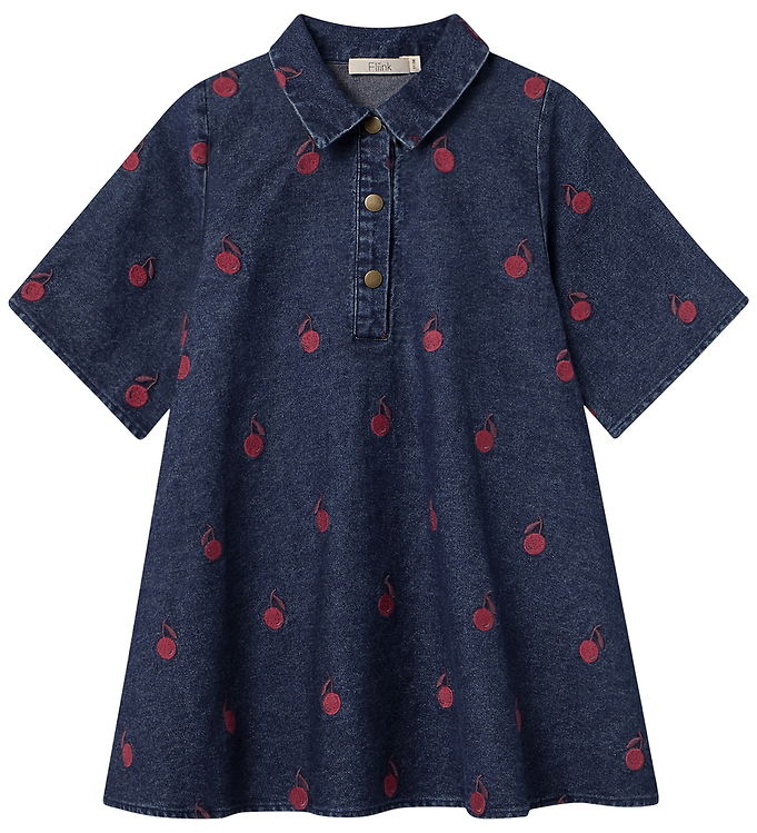 Fliink Kjole - Donna Embr - Dark Denim Blue