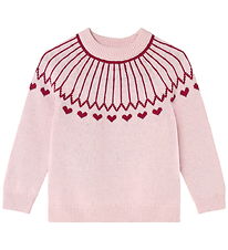 Fliink Bluse - Strik - Nova Heart - Smoke Rose/Red Bud