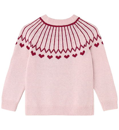 Fliink Bluse - Strik - Nova Heart - Smoke Rose/Red Bud