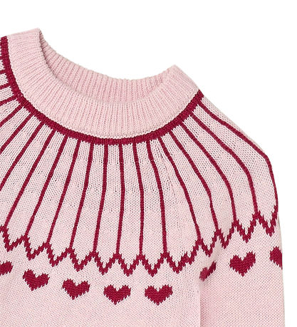 Fliink Bluse - Strik - Nova Heart - Smoke Rose/Red Bud