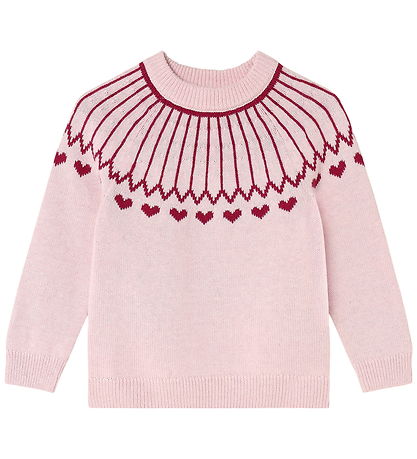 Fliink Bluse - Strik - Nova Heart - Smoke Rose/Red Bud