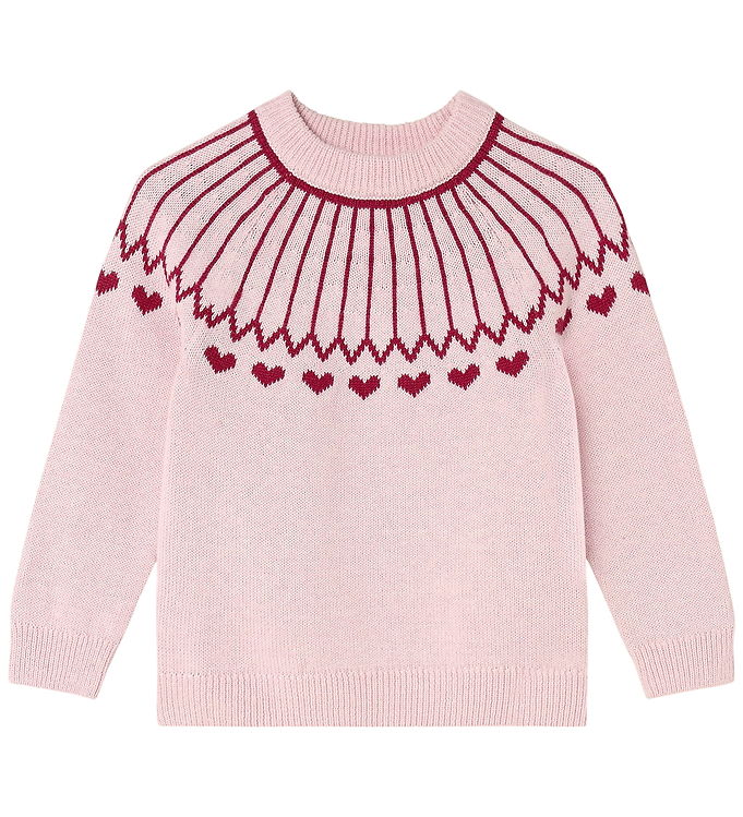 Fliink Bluse - Strik - Nova Heart - Smoke Rose/Red Bud