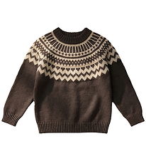 Fliink Bluse - Strik - Janie Cashmere Nordic - Coffee Bean/Sands