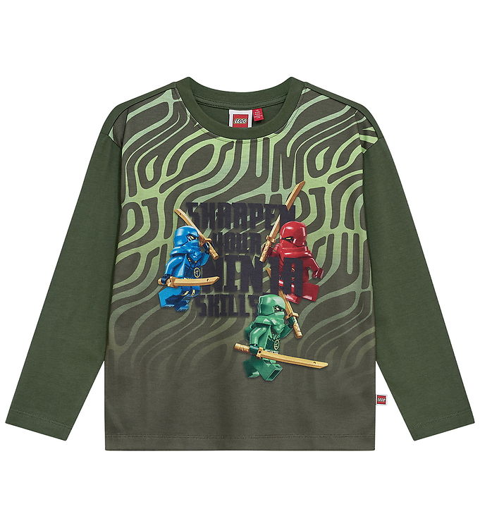 LEGO ® Ninjago Bluse - LWTaj 713 - Armygrøn m. Print