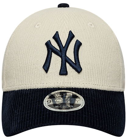 New Era Kasket - Fløjl - 9Forty - New York Yankees - Beige/Navy 
