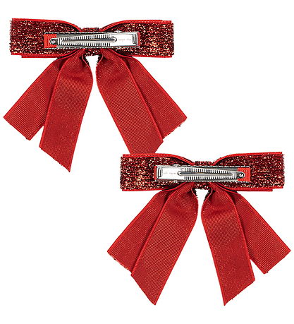 Konges Sløjd Hårspænder - 2-pak - Velvet - Red Glitter