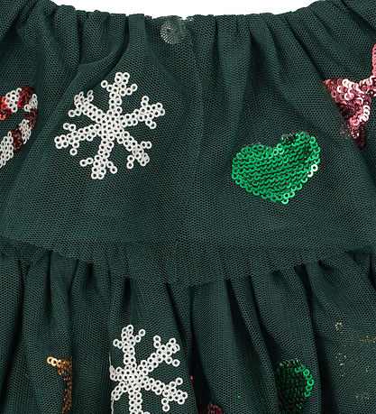 Konges Sløjd Kjole - Tyl - Yvonne Christmas - Hunter Green m. Pa