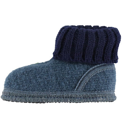 Haflinger Hjemmesko - Hüttenschuh Blaubeere - Taubenblau