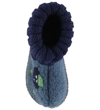 Haflinger Hjemmesko - Hüttenschuh Blaubeere - Taubenblau