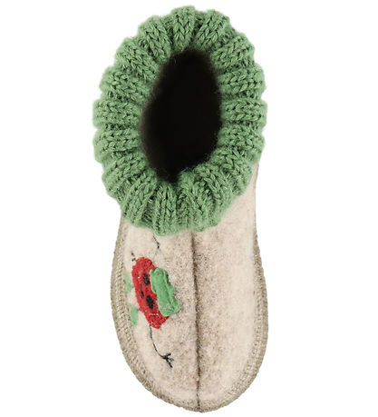 Haflinger Hjemmesko - Hüttenschuh Erdbeere - Papiermeliert öko