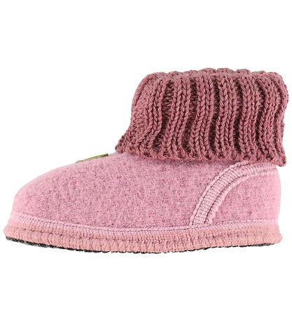 Haflinger Hjemmesko - Hüttenschuh Erdbeere - Puder