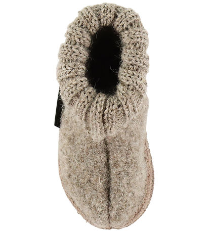Haflinger Hjemmesko - Hüttenschuh Karl - Beigemeliert öko