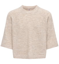 Kids Only Sweatshirt - Strik - KogSimoni - Pumice Stone/Melange