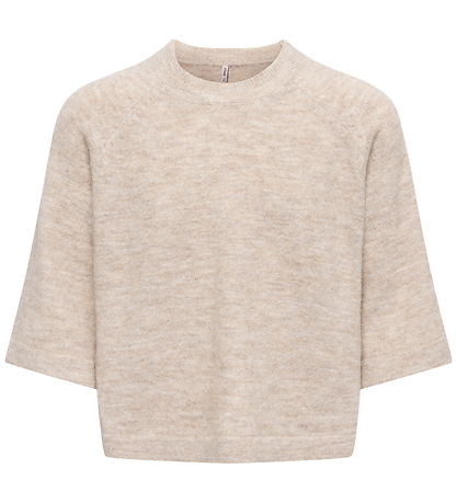 Kids Only Sweatshirt - Strik - KogSimoni - Pumice Stone/Melange