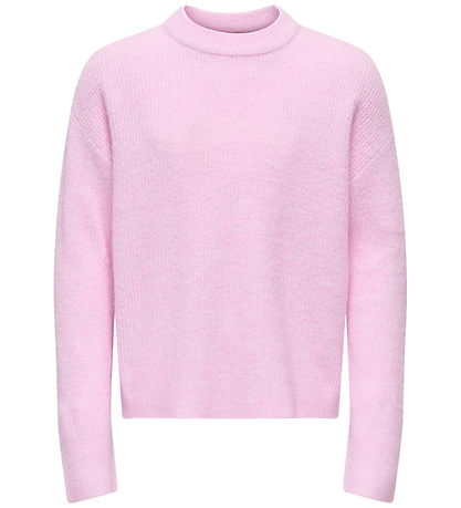 Kids Only Sweatshirt - Strik - KogCamilla - Pink Lady/Melange