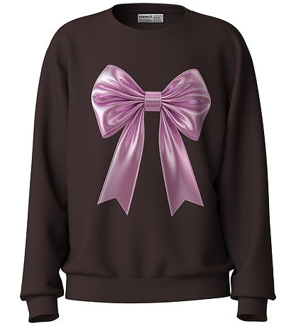Name it Sweatshirt - NkfVotea - Chocolate Plum/Shiny Bow