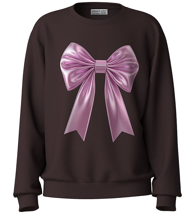 Name it Sweatshirt - NkfVotea - Chocolate Plum/Shiny Bow