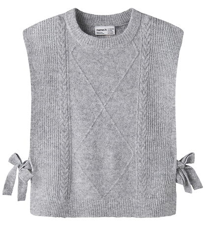 Name it Vest - Strik - NkfRianni - Grey Melange