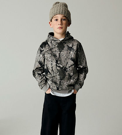 Name it Hættetrøje - NkmRasse - Charcoal Gray