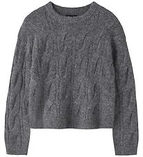 LMTD Bluse - Cable Strik - NlfBullo - Dark Grey Melange