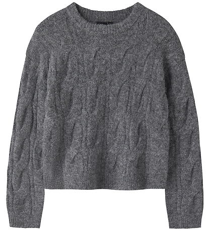 LMTD Bluse - Cable Strik - NlfBullo - Dark Grey Melange
