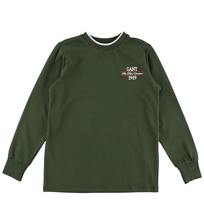 GANT Bluse - Crest - Dark Moss Green