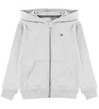 GANT Cardigan - Shield - Grey Melange