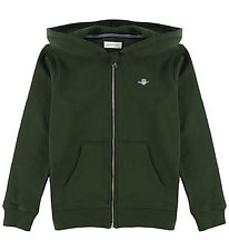 GANT Cardigan - Shield - Dark Moss Green