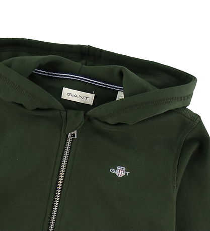 GANT Cardigan - Shield - Dark Moss Green