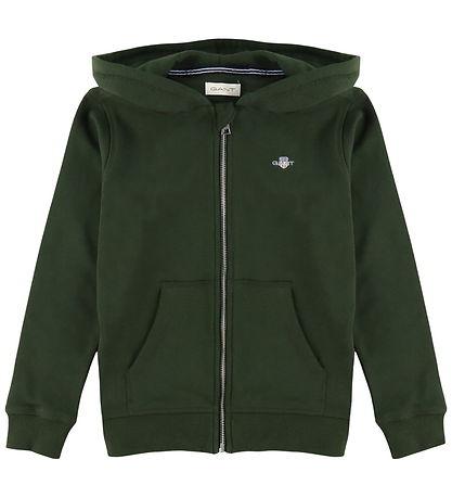 GANT Cardigan - Shield - Dark Moss Green