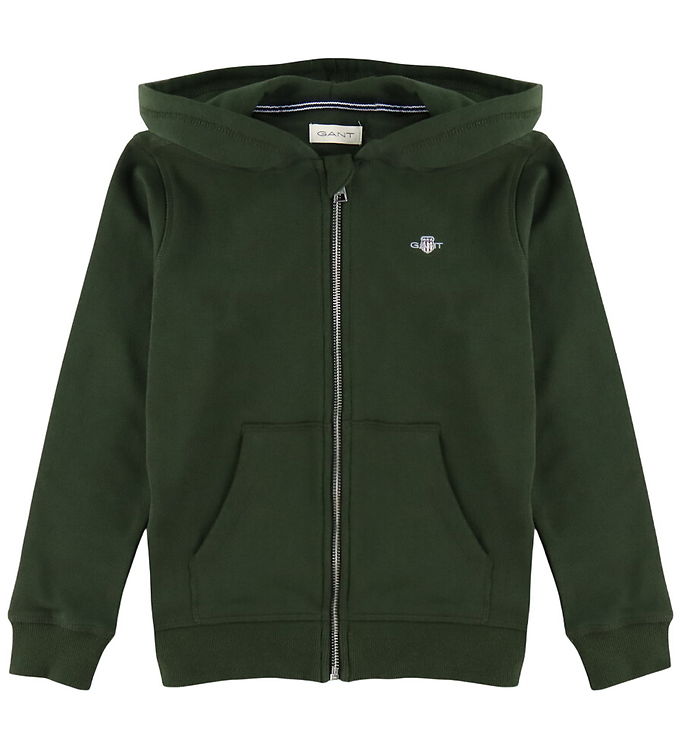GANT Cardigan - Shield - Dark Moss Green