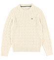 GANT Bluse - Cable Strik - Shield - Creamed White